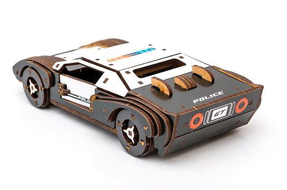 Конструктор Puz-26916 "Fast Car GT" дерев'яний, 164 дет., поліція, розмір моделі 23х6х11 см PuzzleOk