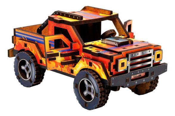 Конструктор 3D Puz-00972"Turbo off-road", дерев'яний PuzzleOk