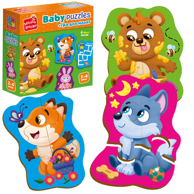 Гра розвиваюча Vladi Toys пазли картонні з грою. Лісові звірі. VT1722-26
