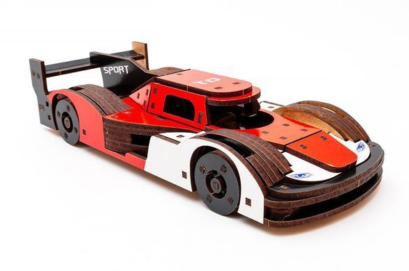 Конструктор Puz-01037 "Racing Car" Порше дерев'яний, 146 дет., розмір моделі 22х9х5 см PuzzleOk