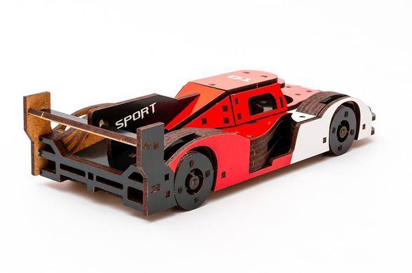 Конструктор Puz-01037 "Racing Car" Порше дерев'яний, 146 дет., розмір моделі 22х9х5 см PuzzleOk
