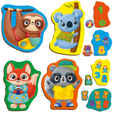 Гра розвиваюча Vladi Toys пазли картонні з грою. Тварини. Іграшки