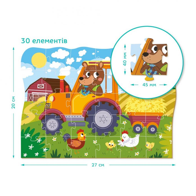 Пазл DoDo "Ведмедик-тракторист" 30 елементів