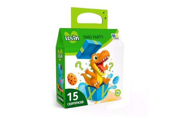 Подарунковий набір 7000230 "DINO PARTY" 15 сюрпризів в коробці LOVIN